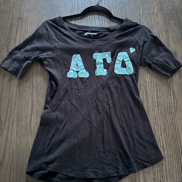 Alpha Gamma Delta Scoop Neck Embroidered Tee | AGD | ΑΓΔ - Picture 1 of 2